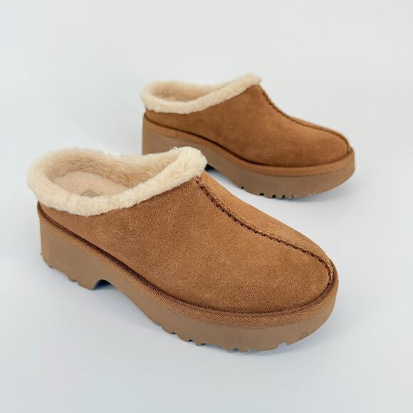 UGG New Heights Women's Size US 8 Cozy Clog Chunky Mule Slip On Chestnut Brown - Picture 1 of 6